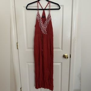 Linen Blend Sleeveless Maxi Dress